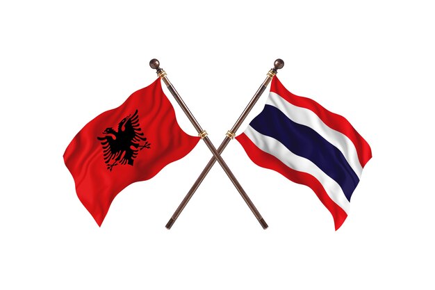 Albanië versus Thailand Two Flags