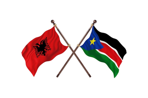 Albanië versus Zuid-Soedan Two Flags