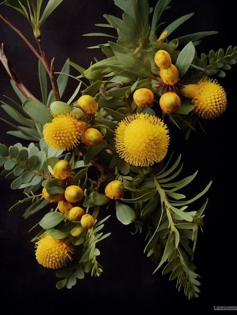 Albany Australia closeup of Banksia petiolaris flower Collection of australian nativ Generative AI