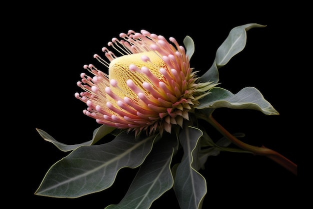 Albany Australië close-up van Banksia petiolaris bloem Verzameling van Australische inheemse Generatieve AI