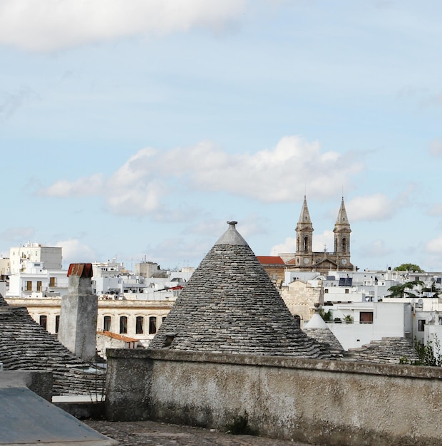 Alberobello Puglia Region South of Italy Trulli di Alberobello Traditional roofs of the Trulli original and old houses of this region UNESCO heritage site