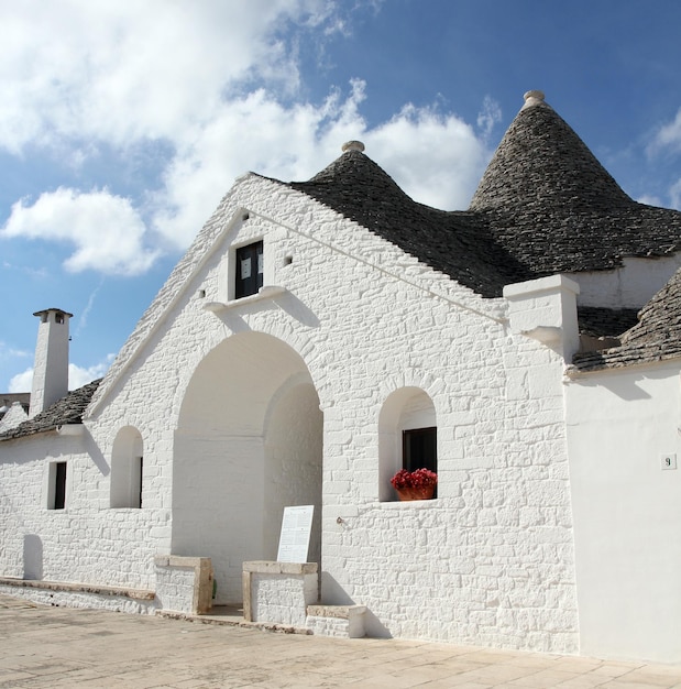 Alberobello Regio Puglia Zuid-Italië Trulli di Alberobello Traditionele daken van de Trulli originele en oude huizen van deze regio UNESCO-erfgoed