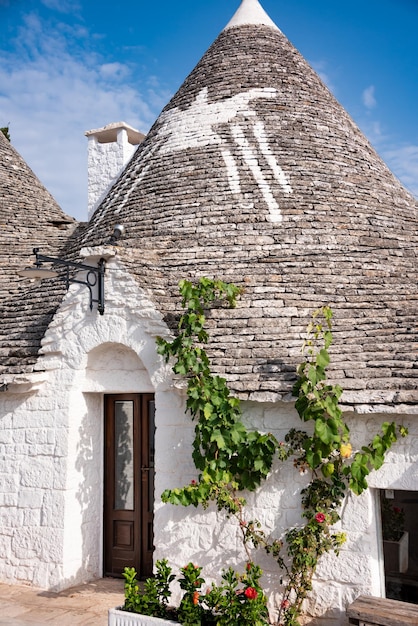 Alberobello town in Italy famous for its hictoric trullo houses