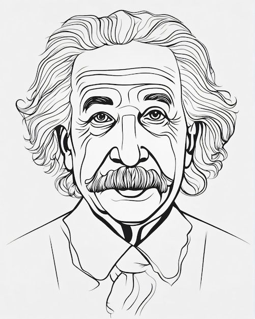 Foto arte del disegno del volto di albert einstein