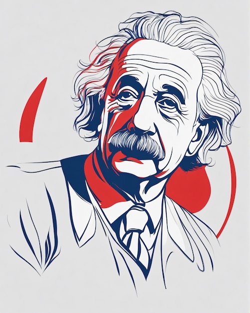 Photo albert einstein face drawing art