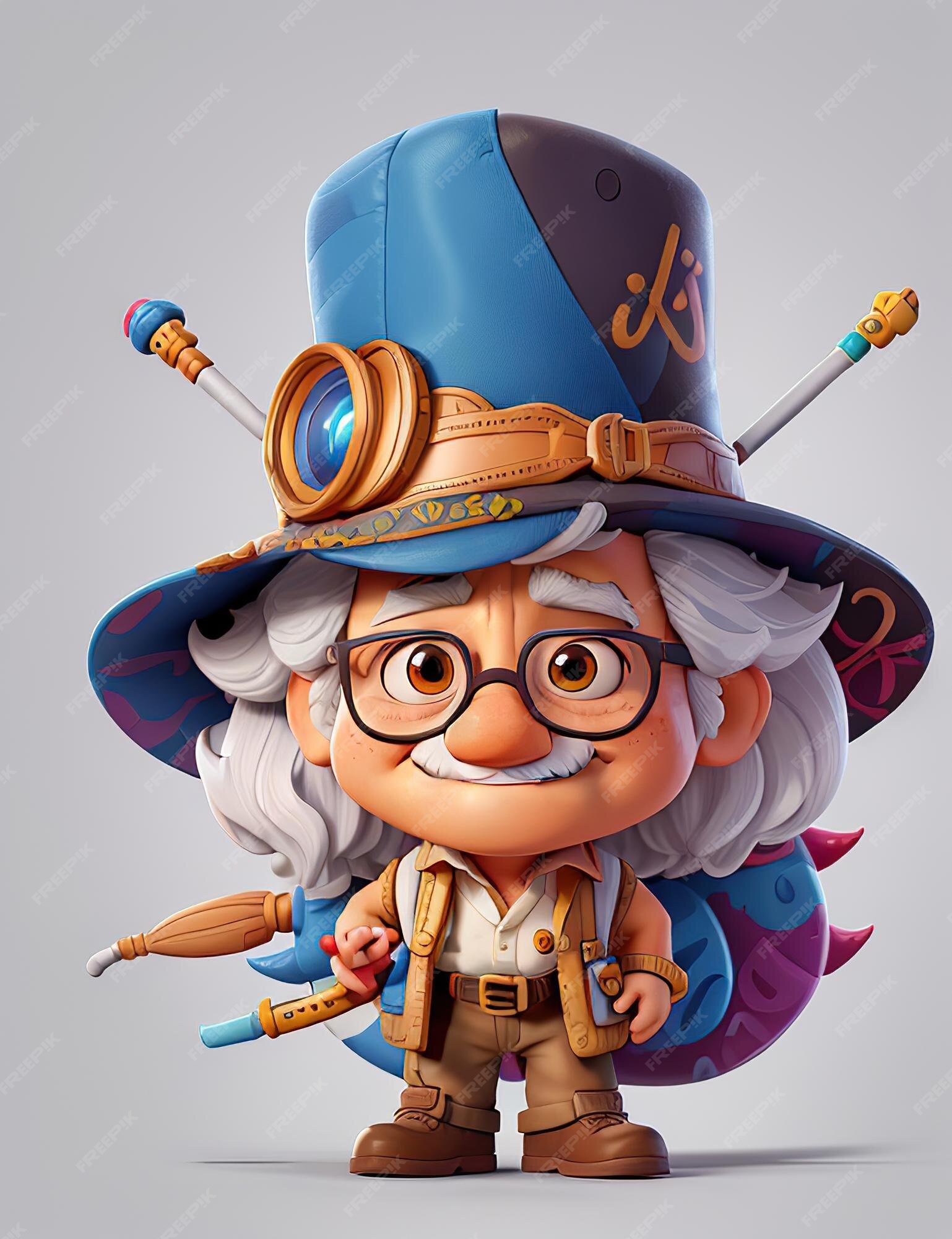 Premium AI Image | albert einstein glasses hat cute 3d animation