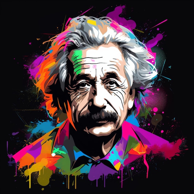 Albert Einstein vector colorful graffitiisolated background