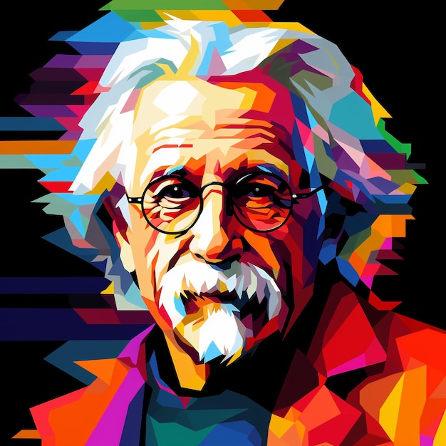 Albert Enstein Wpap-stijl Generatieve AI