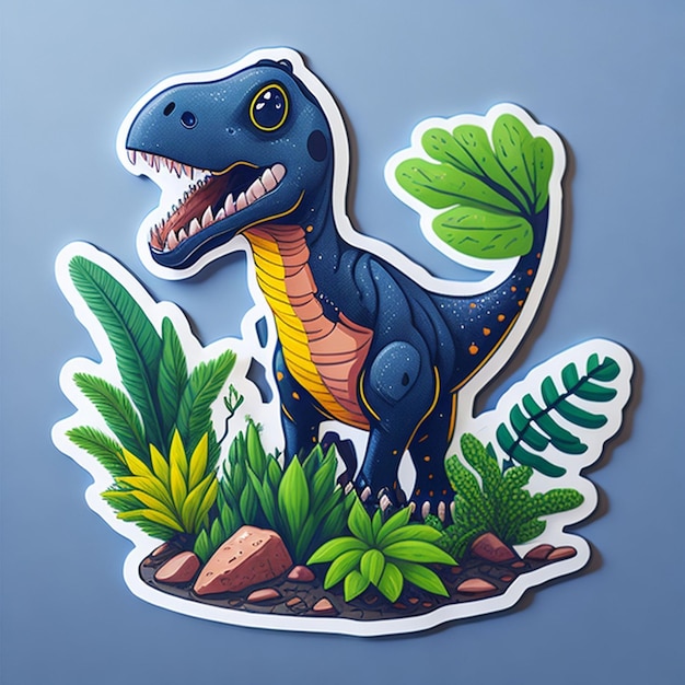 Albertosaurus character themed cut sticker design AI Generated
