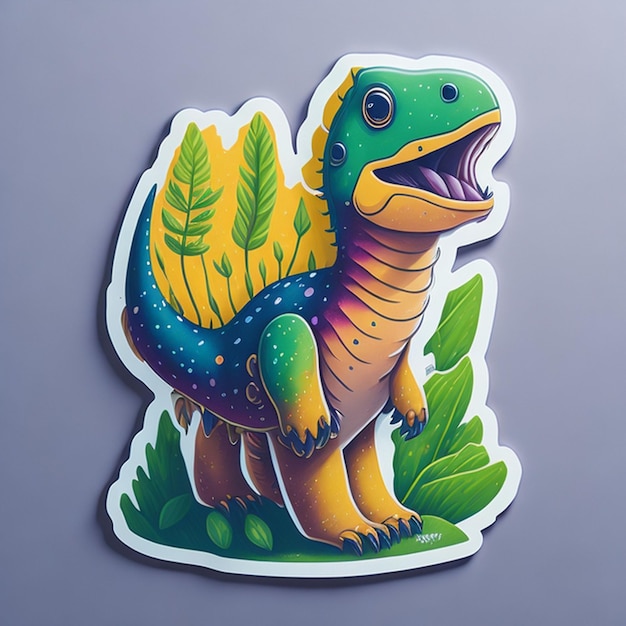 Albertosaurus character themed cut sticker design AI Generated