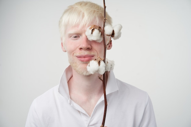 Albinism albino man