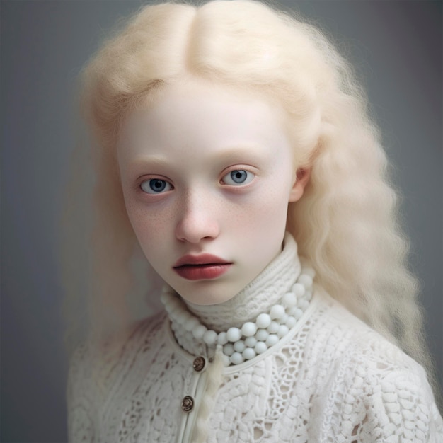 Albino girl portrait