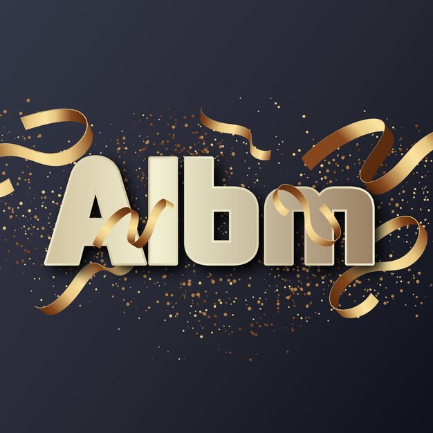 Photo albm text effect gold jpg attractive background card photo confetti