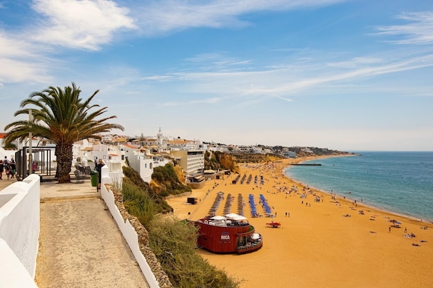 Albufeira beach aerial view Praia do Peneco Southern Portugal