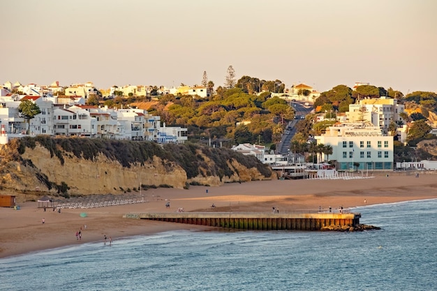 Albufeira beach aerial view Praia do Peneco Southern Portugal