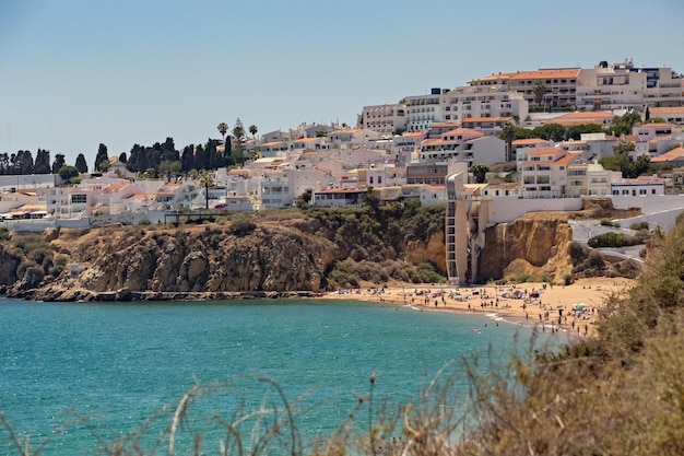 Albufeira beach aerial view Praia do Peneco Southern Portugal