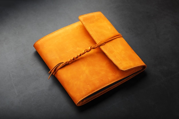 The album cover is made of brown genuine leather, handmade 