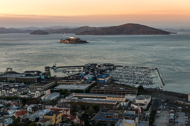 Isola della prigione di alcatraz, punto di riferimento di famaous di san francisco