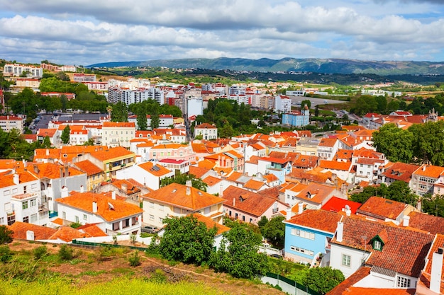 Photo alcobaca town aerial panoramic view portugal