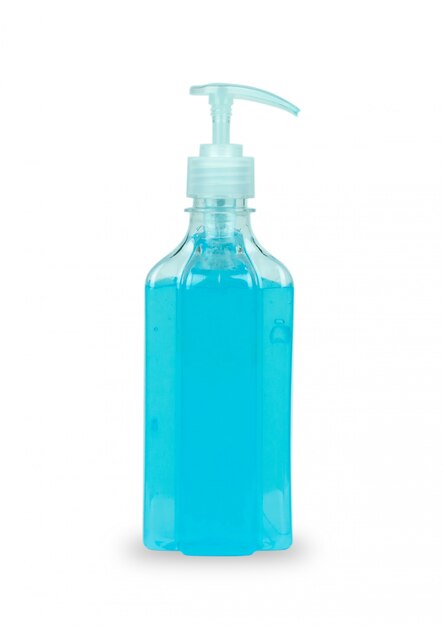 Alcohol clean hand pump bottle isolated