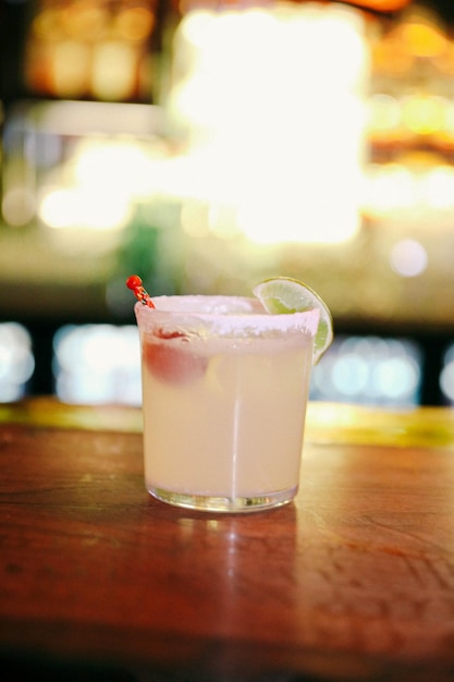 Alcohol cocktail drink on the table in restaurant