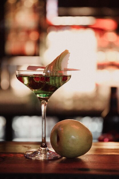 Alcohol cocktail drink on the table in restaurant 