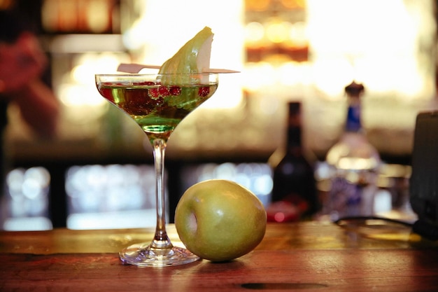 Alcohol cocktail drink on the table in restaurant