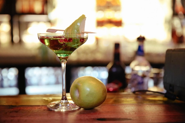 Alcohol cocktail drink on the table in restaurant