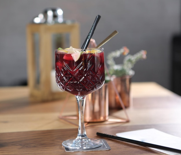 Alcohol cocktail drink on the table in restaurant