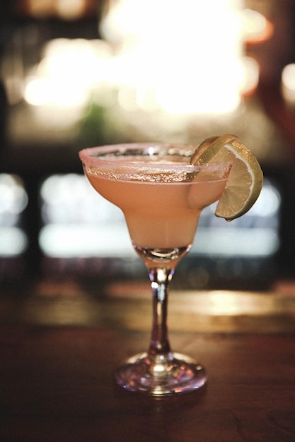 Alcohol cocktail drink on the table in restaurant