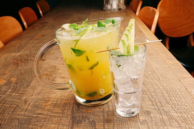 Alcohol cocktail drink on the table in restaurant