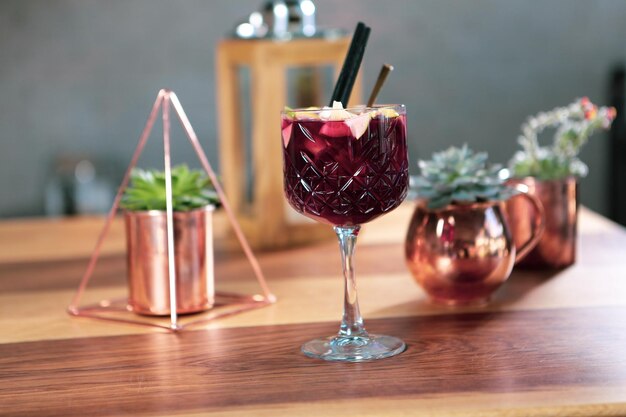 Alcohol cocktail drink on the table in restaurant