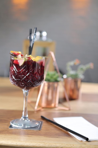 Alcohol cocktail drink on the table in restaurant