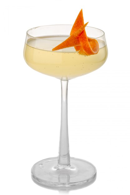 Alcohol coctkail with orange citron isolated on white