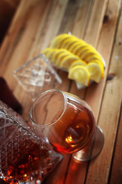 Alcohol cognac set glas en karaf