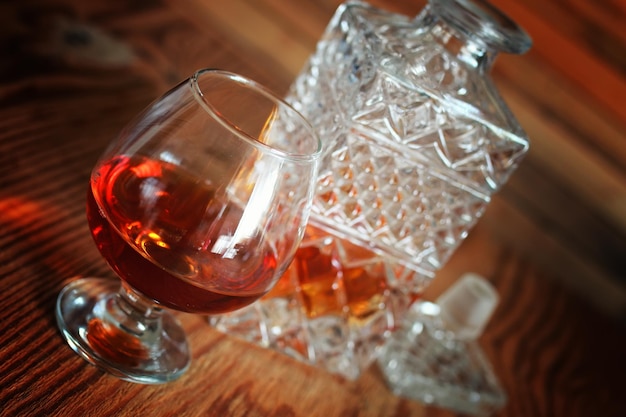 Alcohol cognac set glas en karaf