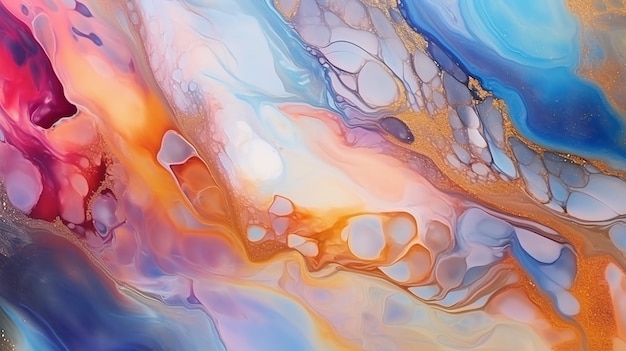 Alcohol ink colors translucent abstract multicolor Generative AI