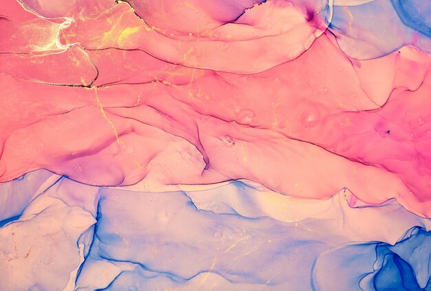 Alcohol ink colors translucent. Abstract multicolored marble texture background. Design wrapping paper, wallpaper. Mixing acrylic paints. Modern fluid art. Alcohol Ink Pattern