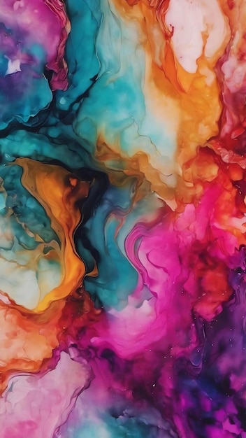 Alcohol inkt kleuren doorschijnende abstracte veelkleurige marmer textuur achtergrond