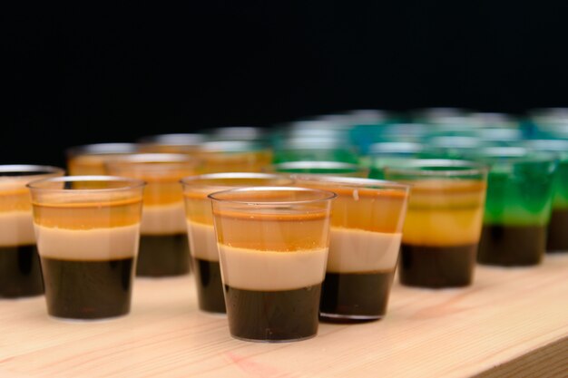 Photo alcohol jelly shots, funny party treat, layered shots