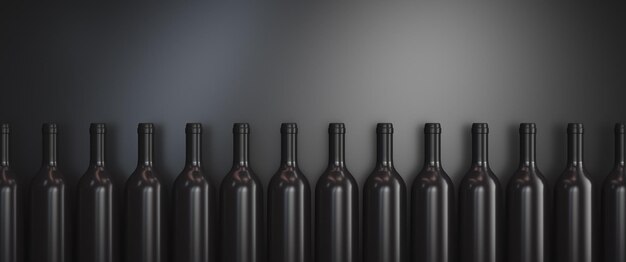 alcohol production topics row of bottles