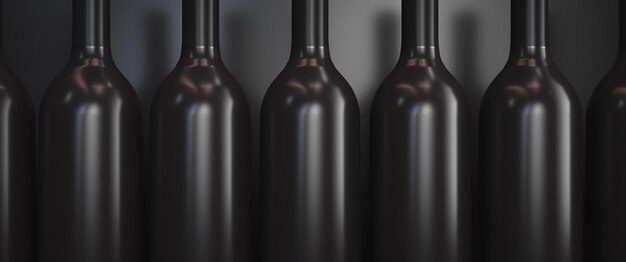alcoholic topics a row of bottles full frame