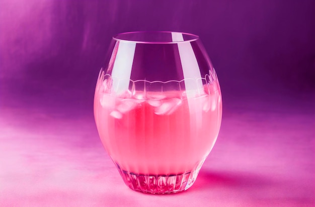 Foto alcoholische cocktail koele roze alcoholische drank op gekleurde achtergrond generatieve ai