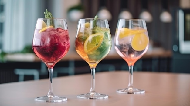 Alcoholische cocktailset Illustratie AI Generatief