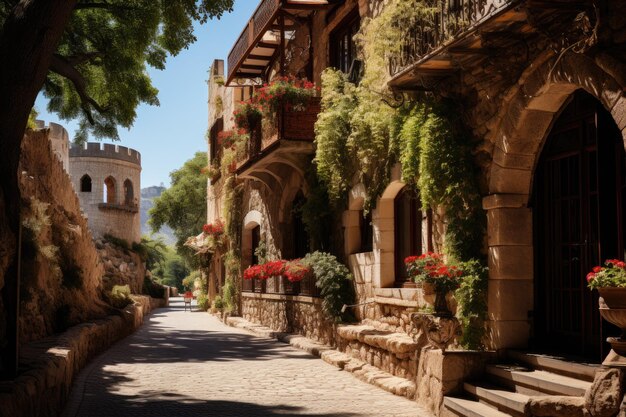 Alcudia Medieval Walls Ancient City generative IA