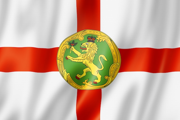 Alderney island flag, UK