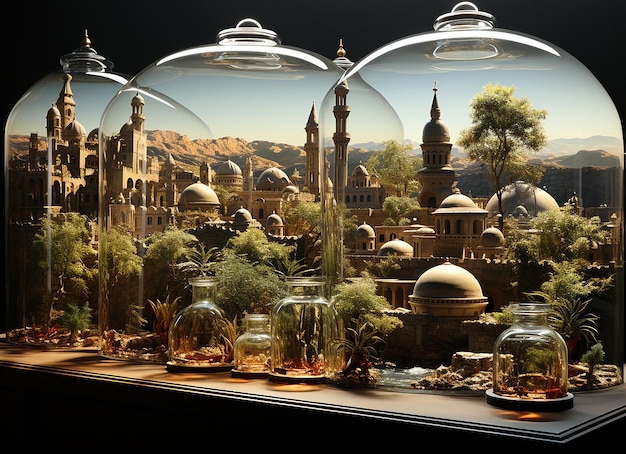 Alen K's Arabian City in a Bottle Art by Tomasz Oprzadek