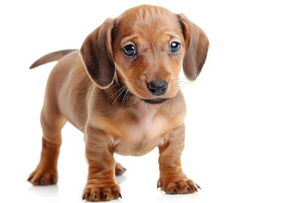 Alert Dachshund Puppy met een warme bruine vacht staat klaar Generatieve AI