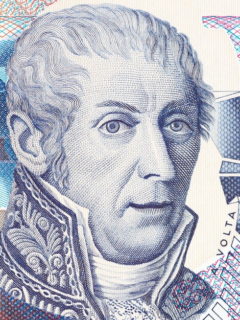 Foto alessandro volta een portret van italiaans geld