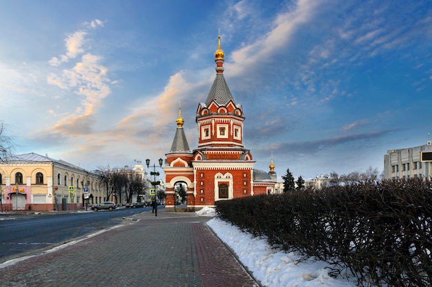 Alexander Nevsky Chapel in winter, Yaroslavl. Russia.